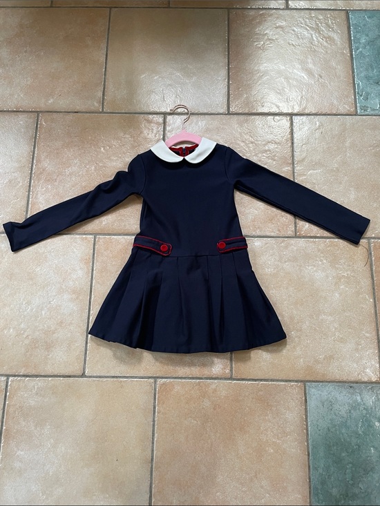Dr. Kid Other - Girls Navy Dress with White Peter Pan Collar